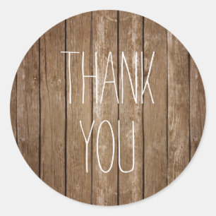 Rustic Wood Thank You Sticker