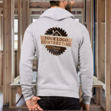 Rustic Wood Tone Contractor Logo Zip Up
