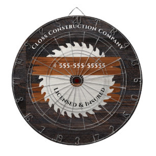 Rustic Wood Tone Saw Blade construction icon Dartboard