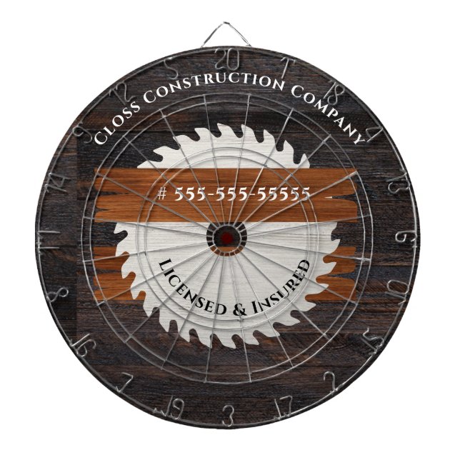 Rustic Wood Tone Saw Blade construction icon Dartboard (Front)