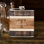 Rustic Wood Tone Wedding Groomsman Hip Flask<br><div class="desc">The Rustic Wood Tone Wedding Groomsman Flask is an excellent gift for your wedding party or bachelor party.</div>