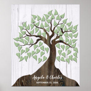 Rustic Wood Tree Alternative Guest Book
