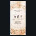 Rustic Wood Tree bark Custom Names Wedding Party  Program<br><div class="desc">Set the tone for your rustic celebration with these Rustic Wood Tree Bark Custom Wedding Party and Program Cards. Featuring a natural tree bark print background,  personalise them with your names,  monogram,  ceremony details,  wedding party names,  and timeline. Perfect for outdoor,  woodland,  or country-style weddings.</div>