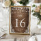 Rustic Wood Twinkle Lights Wedding Table Number