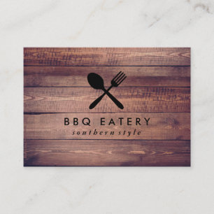 Rustic Wood Utensils Business Card