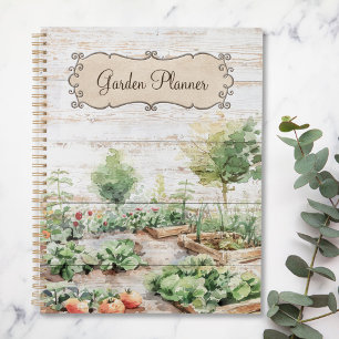 Rustic Wood Vegetable Garden Planner and Journal