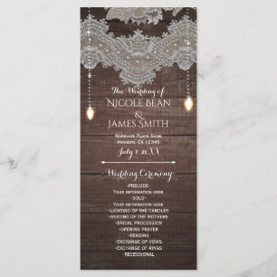 Rustic Wood & Vintage Lace & Lights Program Rack