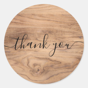 rustic wood vintage Thank You Classic Round Sticker