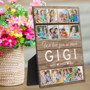 Rustic Wood We Love You Gigi 12 Photo Collage Plaque
