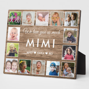Rustic Wood We Love You Mimi 14 Photo Collage Plaque