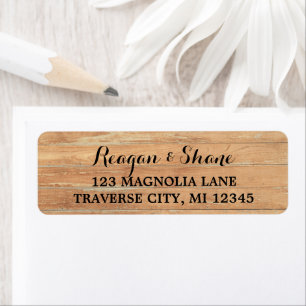 Rustic Wood Wedding Address Return Address Label