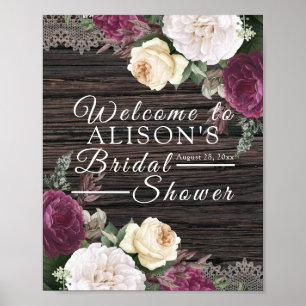 Rustic wood Wedding Bridal Shower Sign