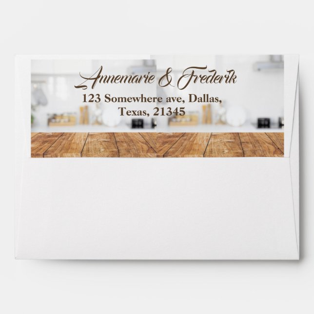 Rustic Wood Wedding Envelope (Back (Top Flap))