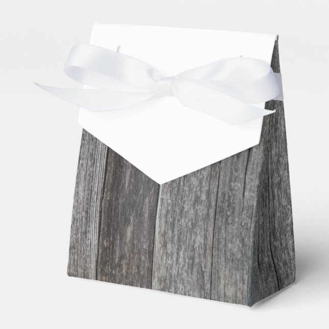 Rustic Wood Wedding Favour Box (Front Side)