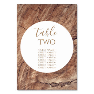 Rustic Wood Wedding Guest Names Table Number