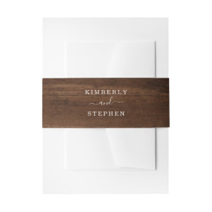Rustic Wood Wedding Invitation Belly Band