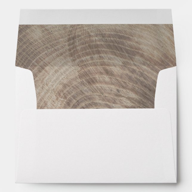 Rustic wood wedding invitation envelope (Back (Bottom))