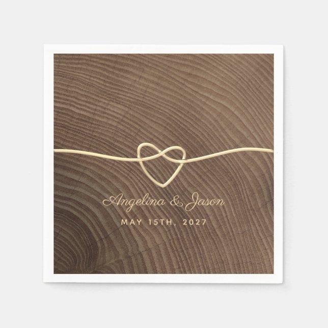 Rustic Wood Wedding Napkins (Front)