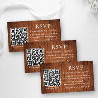 Rustic Wood Wedding QR RSVP