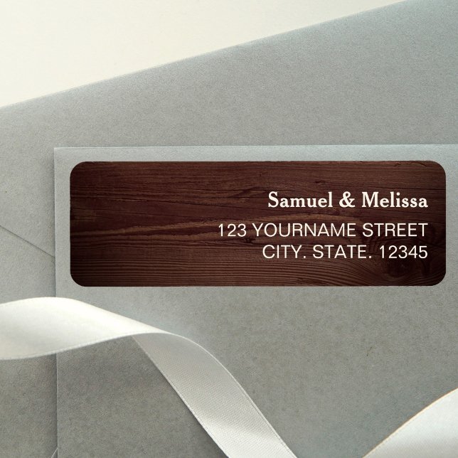 Rustic Wood Wedding Return Address Label (Creator Uploaded)