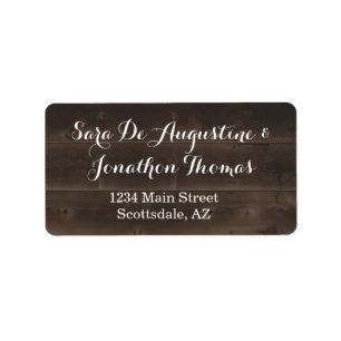 Rustic Wood Wedding Return Address Labels