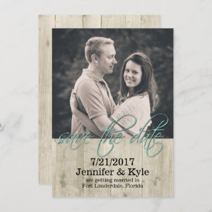 Rustic Wood Wedding Save the Date Announcement