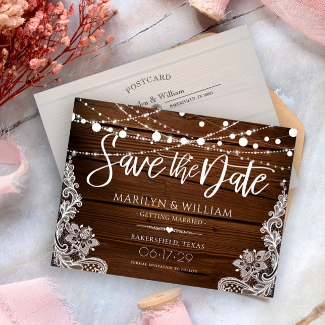 Rustic Wood Wedding Save The Date Card (Creator Uploaded)