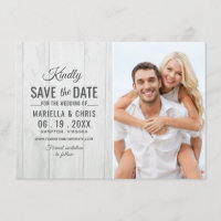 Rustic Wood Wedding Save the Date Decoupage