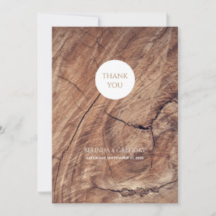 Rustic Wood Wedding Thank You Card
