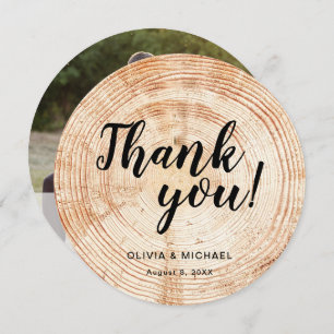 Rustic Wood Wedding Thank you Custom Photo Message