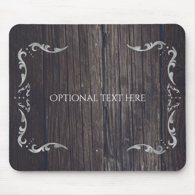 Rustic Wood Western Elegance Romantic Looking Mouse Pad (Front)