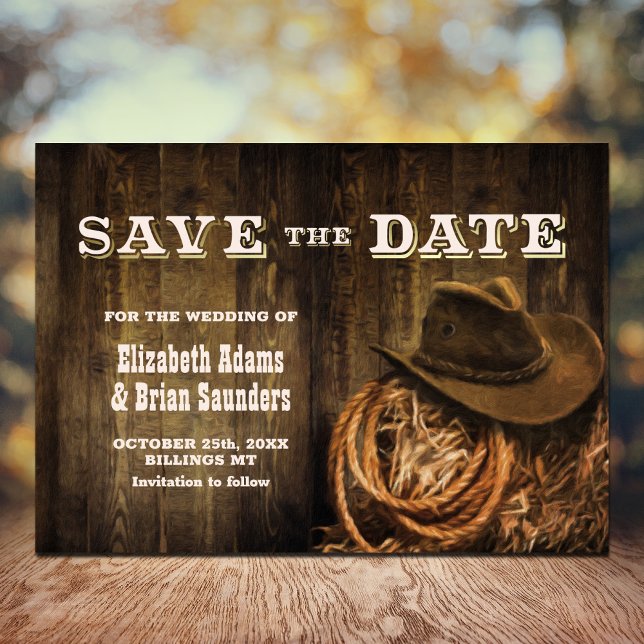 Rustic Wood Western Wedding Save The Date (Creator Uploaded)