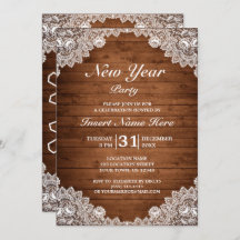 Rustic Wood & White Lace New Year Party