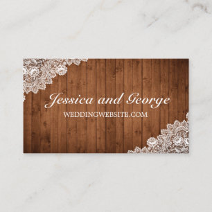Rustic Wood & White Lace Website Card