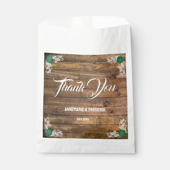 Rustic Wood Wildflower Favour Bag (Front)