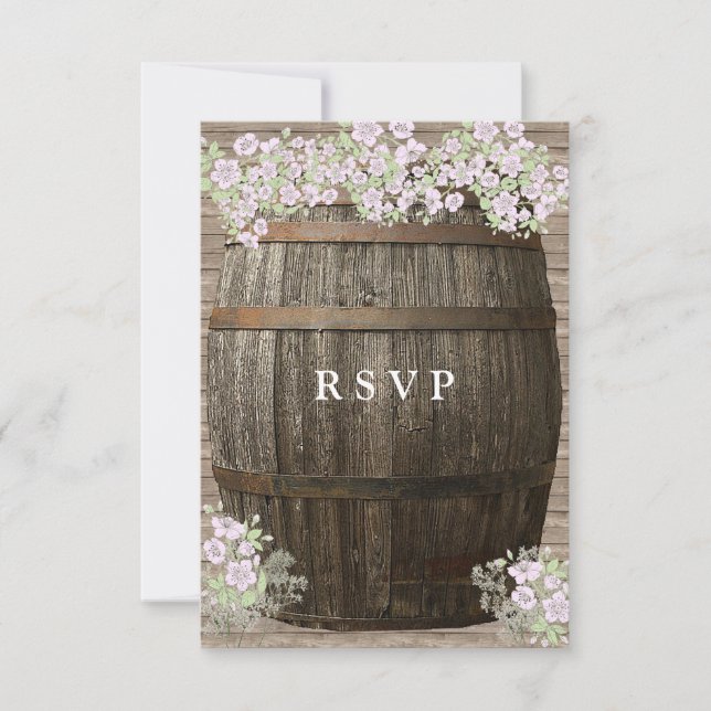 Rustic Wood, Winery, Country, Wedding Response (Front)