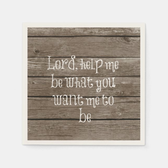 Rustic Wood with Christian Quote Napkin (Front)
