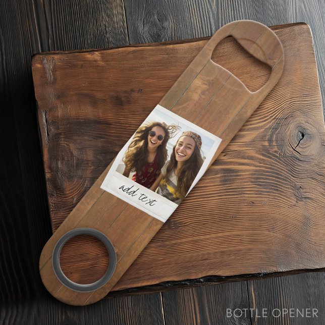 Rustic Wood with Square Photo Frame (Custom Bar Key)