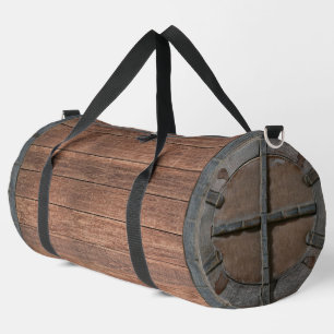 Rustic Wooden Barrel Duffle Bag