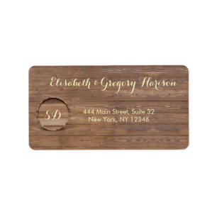 Rustic Wooden Barrel Wedding Custom Label