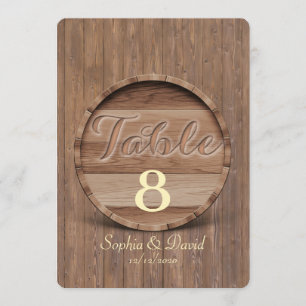 Rustic Wooden Barrel Wedding Table Number