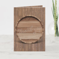Rustic Wooden Barrel Wedding Thank you