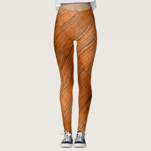 Rustic Wooden Boards Photo-sampled Art Leggings