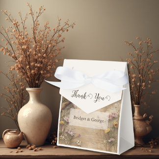 Rustic Wooden Bohemian Floral Wedding  Favour Box