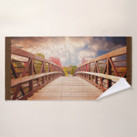 Rustic Wooden Bridge in the Country
