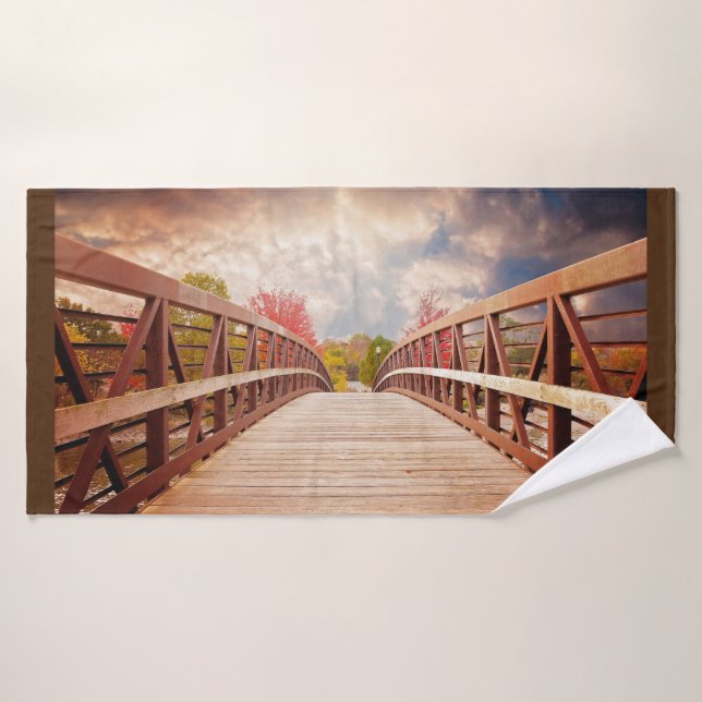  Rustic Wooden Bridge in the Country Bath Towel Set (Bath Towel)