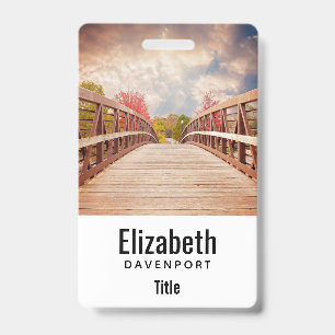  Rustic Wooden Bridge in the Country ID Badge
