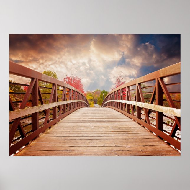 Rustic Wooden Bridge in the Country Poster (Front)