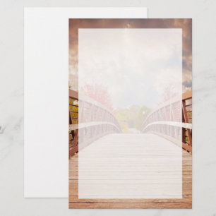 Rustic Wooden Bridge in the Country Stationery