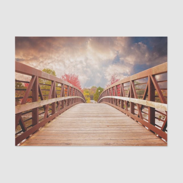 Rustic Wooden Bridge in the Country Tissue Paper (Front)